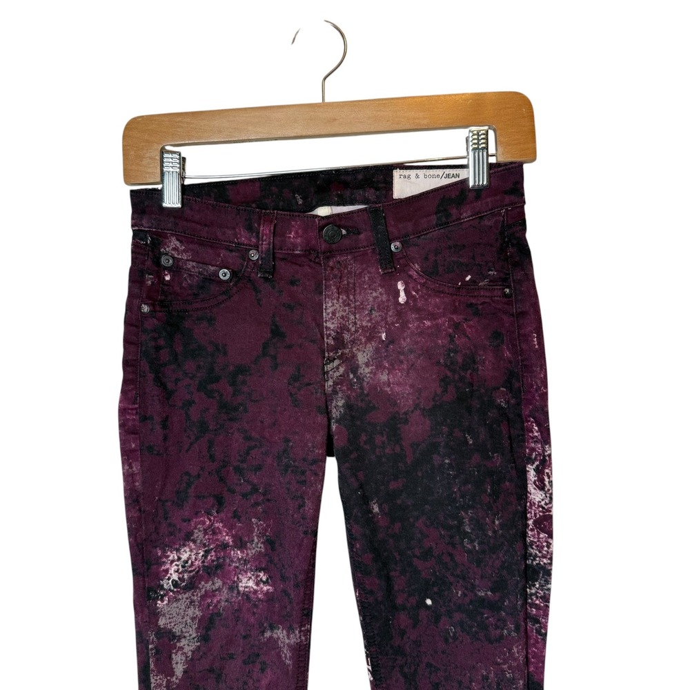 rag & bone The Jean Legging in Purple Galaxy Size 26 - Picture 2 of 6